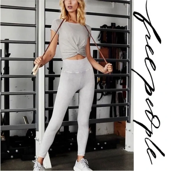 Free People Movement Good Karma Leggings In Ice Grey - Picture 2 of 9